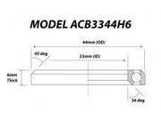 VP COMPONENTS ACB3344H6 44 x 33 x 6mm 36/45deg Headset Bearing Canyon 