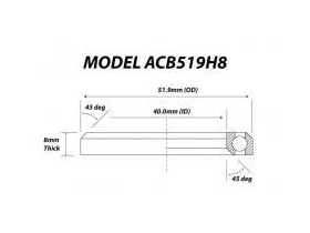 VP COMPONENTS ACB519H8 51.9 x 40 x 8mm Headset Bearing 45/45 deg