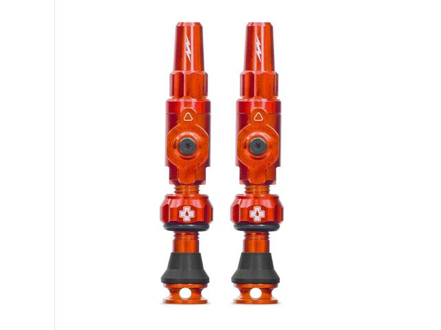 MUC OFF Tubeless Valves Big Bore Lite Small Orange 60mm click to zoom image