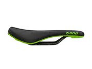 SDG COMPONENTS Bel Air 3.0 Lux-Alloy Rail Saddle Black Microfibre Top / Green Base 