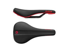 SDG COMPONENTS Bel Air 3.0 Lux-Alloy Rail Saddle Black Microfibre Top / Red Base