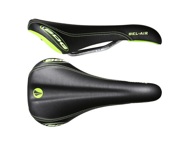 SDG COMPONENTS Bel Air Cro-Mo Rail Saddle Black/Black/Green click to zoom image