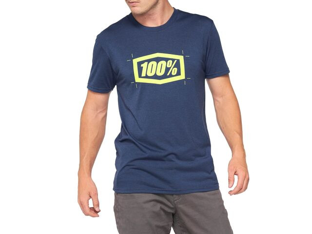 100% Cropped Tech T-Shirt Navy click to zoom image