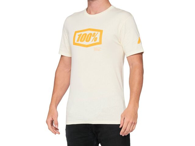 100% Essential T-Shirt Chalk / Orange click to zoom image