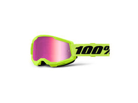 100% Strata 2 Goggle Neon Yellow / Pink Mirror Lens