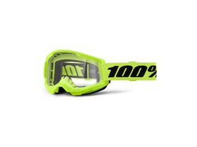 100% Strata 2 Goggle Neon Yellow / Clear Lens