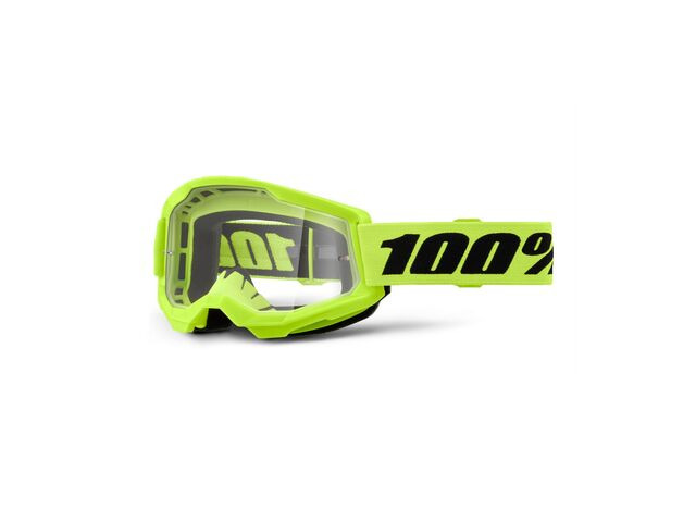 100% Strata 2 Goggle Neon Yellow / Clear Lens click to zoom image