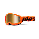 100% Strata 2 Goggle Neon Orange / Gold Mirror Lens 