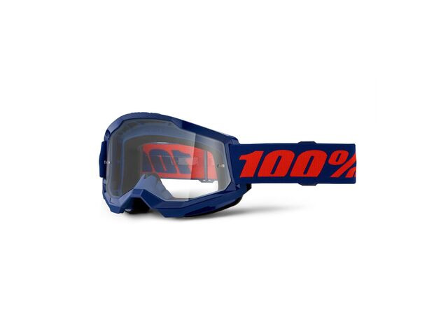 100% Strata 2 Goggle Navy / Clear Lens click to zoom image