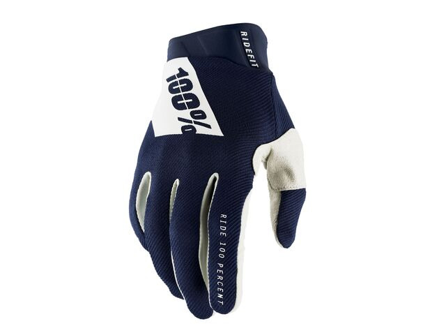 100% Ridefit Gloves Navy / White click to zoom image