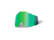 100% Accuri / Racecraft / Strata Anti-Fog Replacement Lens - Green Mirror 