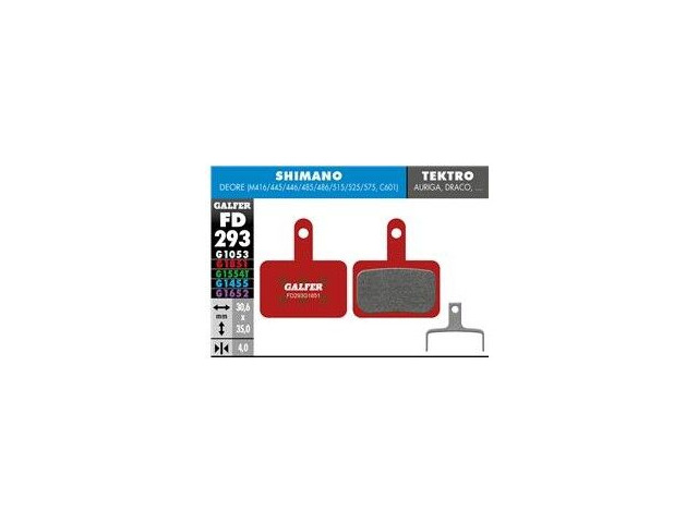 GALFER Clarks M2 Advanced - Metal - Sintered Disc Pads (Red) FD293G1851 click to zoom image