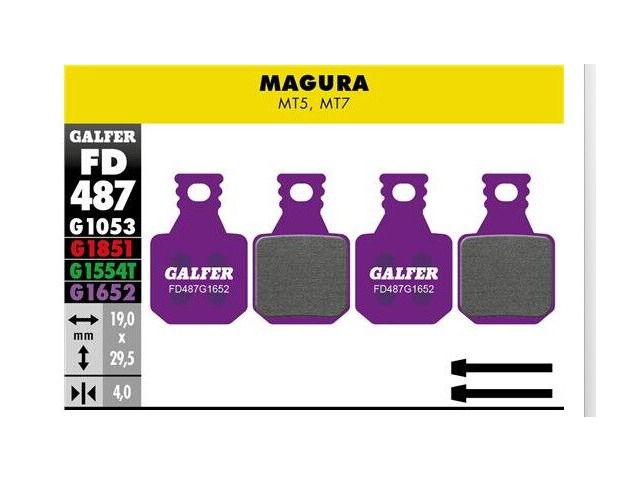 GALFER Magura MT5 MT7 E-bike (Purple) Disc Pads FD487G1652 click to zoom image