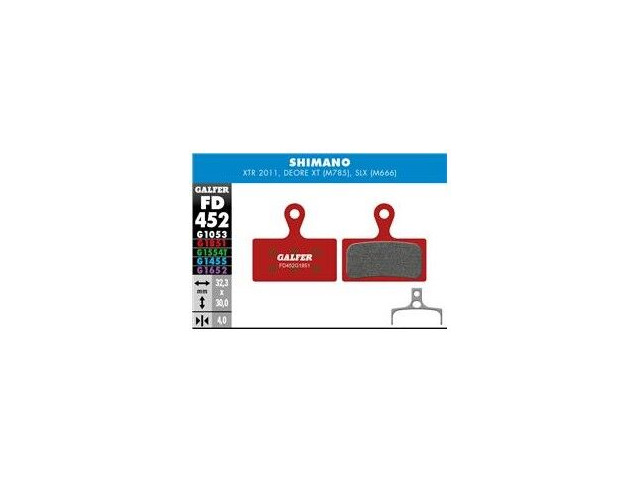 GALFER Shimano XT M8000 - SLX M7000 Advanced - Metal - Sintered Disc Brake Pad (Red) FD452G1851 click to zoom image