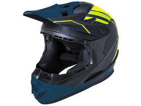 KALI PROTECTIVES Zoka Full Face Helmet in Matt Black Flo Yellow & Teal