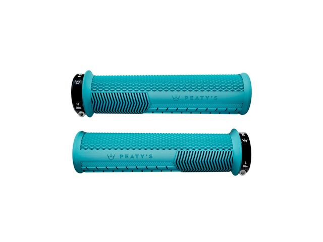 PEATY'S Monarch Knurl Grip Thin (30-32mm) Turquoise click to zoom image