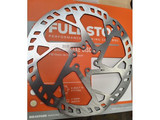 OXFORD Fullstop Ebike Rotor 203mm x 2.3mm 6 Bolt click to zoom image