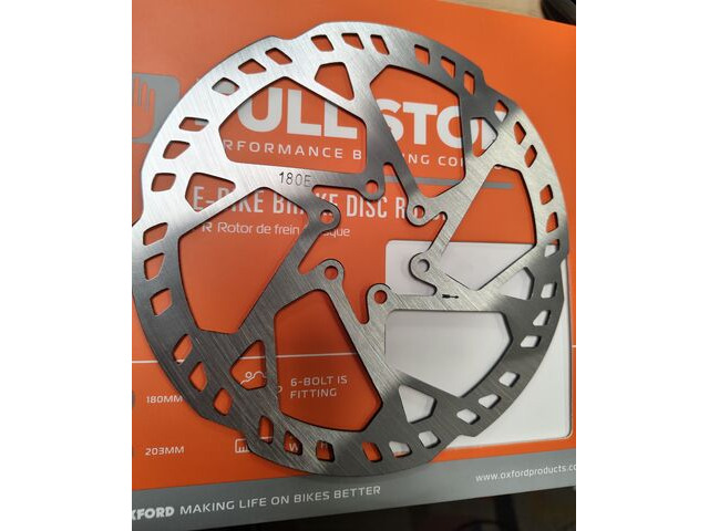 OXFORD Fullstop Ebike Rotor 180mm x 2.3mm 6 Bolt click to zoom image