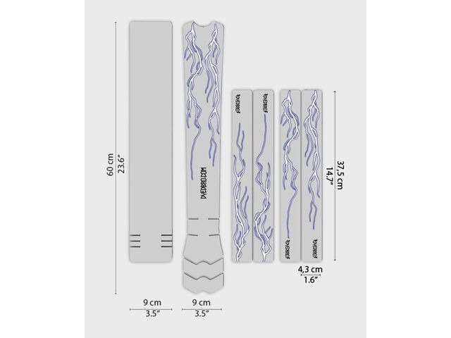 DYEDBRO Frame Protection - Lightning - MTB / Blue click to zoom image