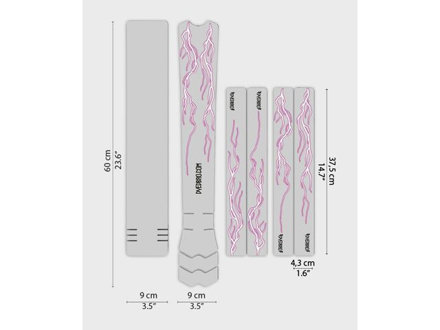 DYEDBRO Frame Protection - Lightning - MTB / Pink click to zoom image