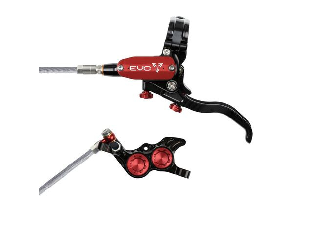 HOPE Evo GR4 Black - Red Braided Hose click to zoom image
