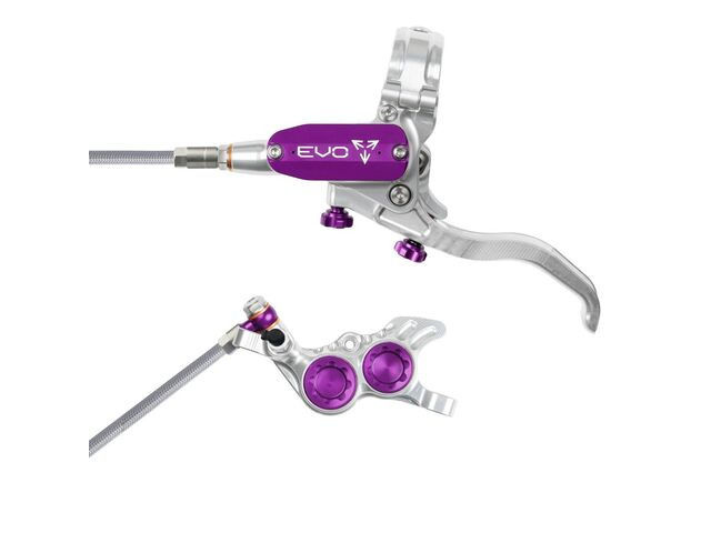 HOPE Evo GR4 Silver - Purple Braided Hose click to zoom image