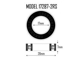 KINETIC BIKE BEARINGS 17287 2RS Sealed Cartridge Bearing