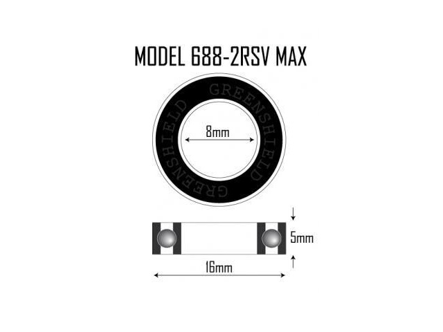 KINETIC BIKE BEARINGS 688 2RSV Max Sealed Cartridge Bearing click to zoom image